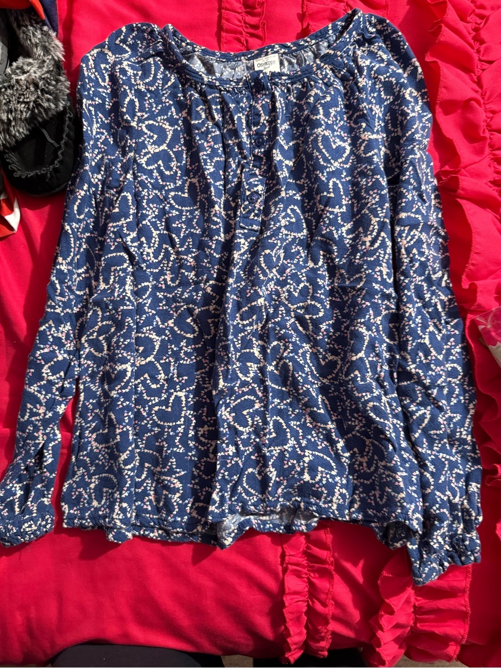 OshKosh B'gosh Navy Blue Heart-Print Girls' Skirt